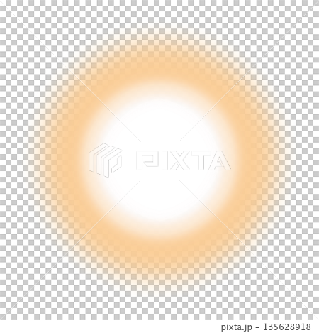 一束柔和的、圓形的淡橙色光芒 135628918