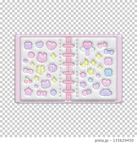 可愛3D立體貼紙書 - 粉紅色 135629450