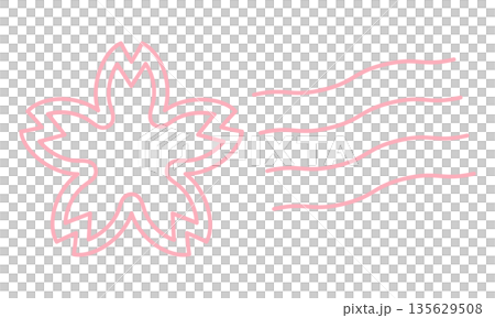 粉紅色櫻花郵戳圖標 135629508