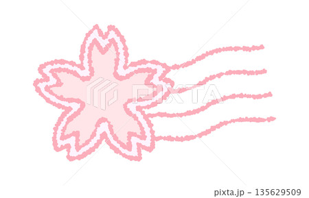 ピンク色の桜の花の消印のアイコン ピンク色の桜の花の消印のアイコン 135629509
