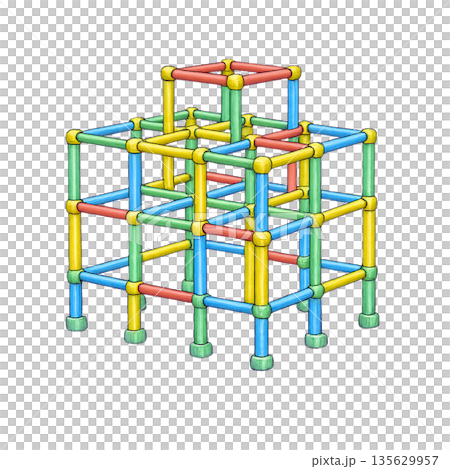 公園裡兒童攀爬架的插圖，透明背景素材 135629957