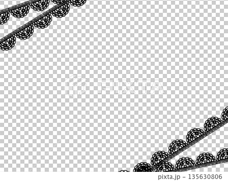 Diagonal lace decorative frame monochrome Diagonal lace decorative frame monochrome 135630806