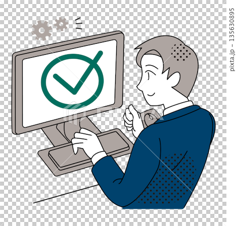 圖：一位商人因係統處理成功而鬆了一口氣。 135630895