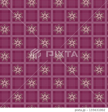 Geometric Floral Tile Grid Pattern Geometric Floral Tile Grid Pattern 135631002