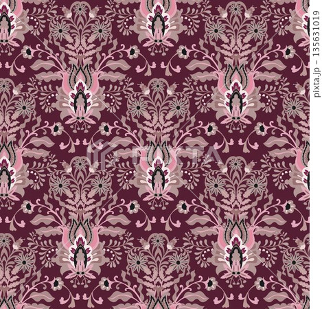 Deep Plum Romantic Folk Damask Deep Plum Romantic Folk Damask 135631019