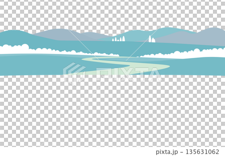 爽やかな高原と緩やかな道の背景 135631062