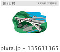 岩手県普代村の観光名所イラスト：三陸鉄道の大沢橋梁（絶景スポット） 135631365