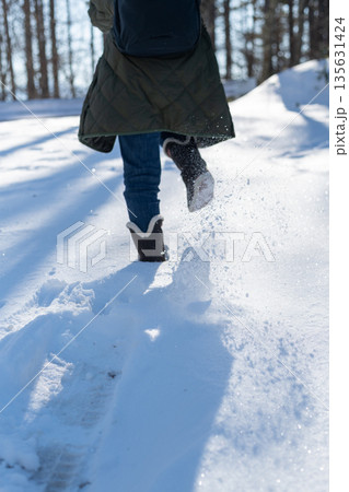 雪の中を歩く 雪の中を歩く 135631424