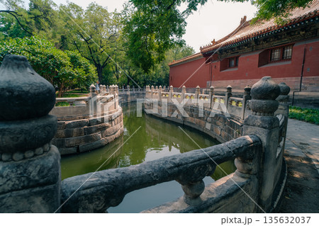 Beijing,China. - may 2 2025 Palaces, pagodas inside the territory of the Forbidden City Museum  135632037