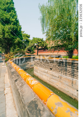 Palaces, pagodas inside the territory of the Forbidden City Museum in Beijing,China. 135632056