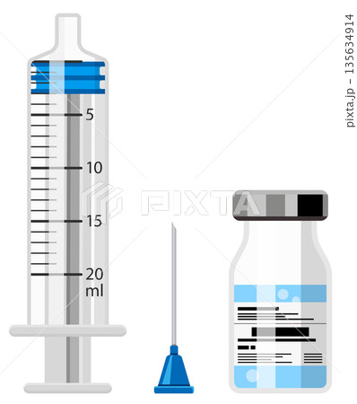 Plastic Medical Syringe and Vial Icon 135634914
