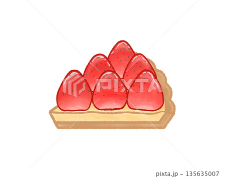 イチゴタルトの手描きイラスト　カット 135635007