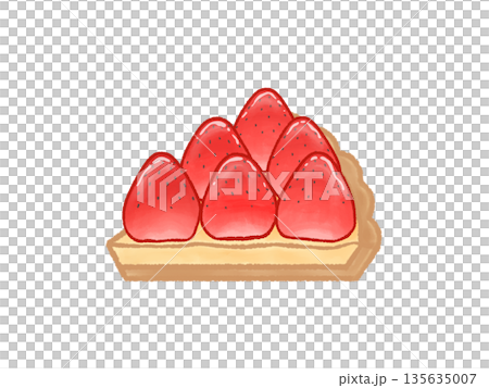 イチゴタルトの手描きイラスト　カット 135635007