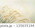 穏やかな麦穂の風景 135635194