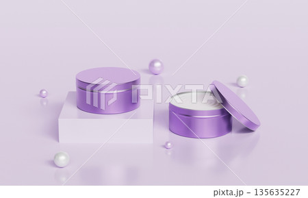 Metallic Purple Cream Bottle Container Mock up. 3D Rendering. Metallic Purple Cream Bottle Container Mock up. 3D Rendering. 135635227