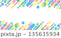 カラフルなストライプドットのオビ背景A カラフルなストライプドットのオビ背景A 135635934