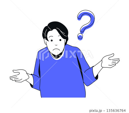 Confused Male - colorful flat design illustration Confused Male - colorful flat design illustration 135636764