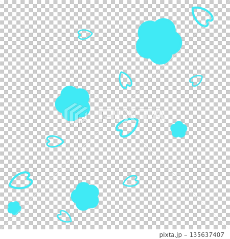 淺藍色簡潔的花朵和花瓣 135637407