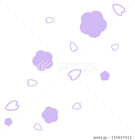 薄い紫色のシンプルな花と花びら 薄い紫色のシンプルな花と花びら 135637412