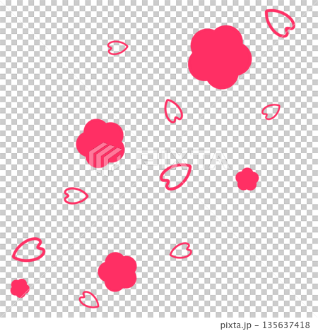 亮粉紅色的簡潔花朵和花瓣 135637418