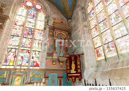 parish close church of plogonnec, finistere, brittany, france 135637425