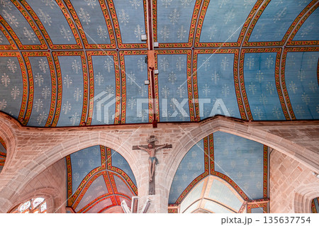 parish close church of plogonnec, finistere, brittany, france 135637754