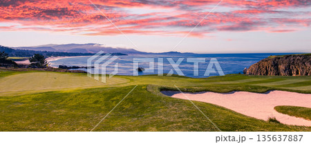 Pebble Beach golf course, Monterey, California, USA 135637887
