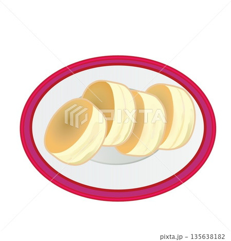 皿に乗った回転焼きのイラスト 135638182