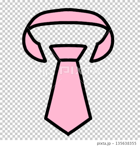 ネクタイのシンプルアイコン素材(ピンク) ネクタイのシンプルアイコン素材(ピンク) 135638355