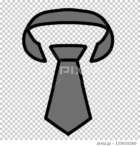 ネクタイのシンプルアイコン素材(グレー) 135638360