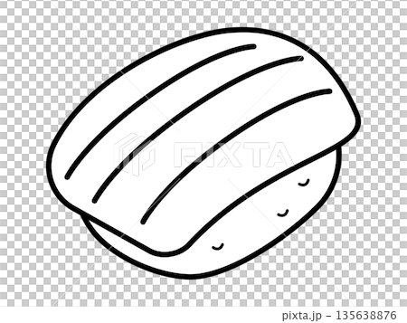 イカの寿司アイコン　モノトーン 135638876