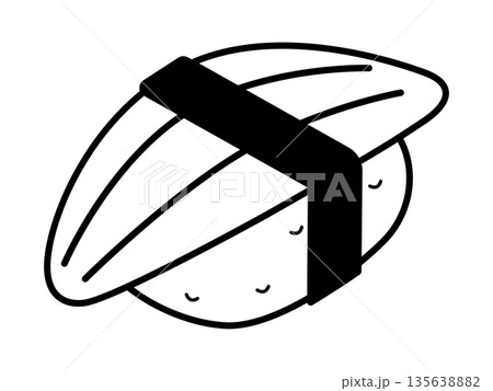 うなぎの寿司アイコン　モノトーン 135638882
