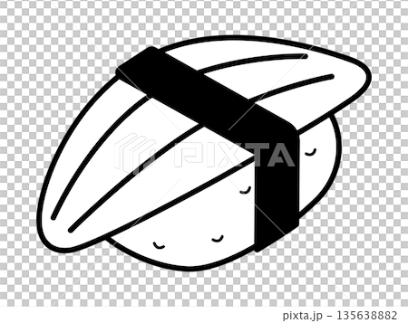 うなぎの寿司アイコン　モノトーン 135638882