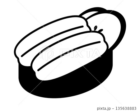 ウニ軍艦巻きの寿司アイコン　モノトーン 135638883