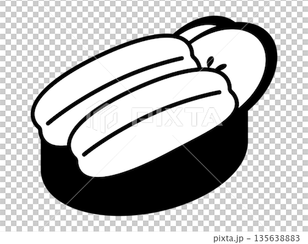 ウニ軍艦巻きの寿司アイコン　モノトーン 135638883