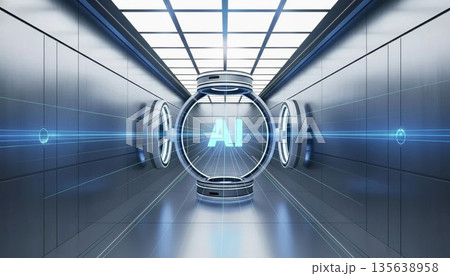 AI駆動の生体認証扉 135638958