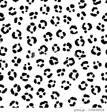 Cheetah leopard or jaguar skin pattern. Seamless black and white design for textile clothing and web Cheetah leopard or jaguar skin pattern. Seamless black and white design for textile clothing and web 135639418