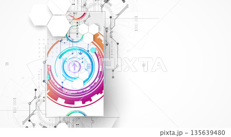 Abstract technology background. Communication concept, futuristic digital innovation background. Vector illustration Abstract technology background. Communication concept, futuristic digital innovation background. Vector illustration 135639480