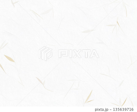 葉模様が織り込まれたやさしい和紙背景|自然素材感の和風テクスチャ 葉模様が織り込まれたやさしい和紙背景|自然素材感の和風テクスチャ 135639716