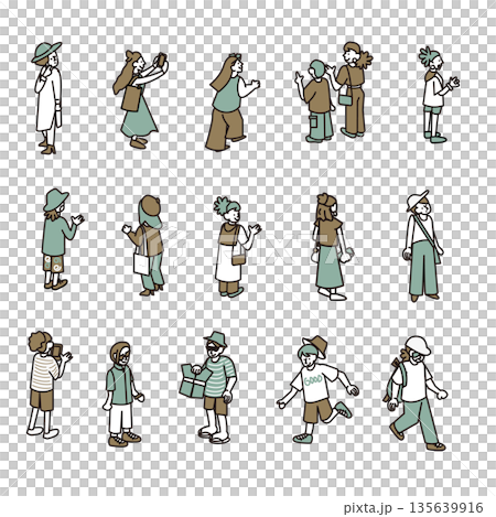 一組描繪女性透過對話和反應表達意圖的插圖。 一組描繪女性透過對話和反應表達意圖的插圖。 135639916