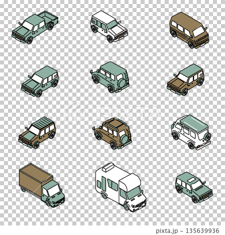 A simple illustration set of various types of cars 135639936