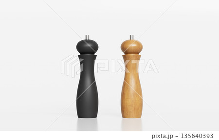 Salt and Pepper Grinder Mock up. 3D Rendering. Salt and Pepper Grinder Mock up. 3D Rendering. 135640393
