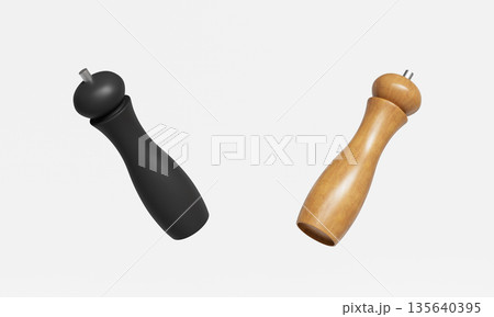 Salt and Pepper Grinder Mock up. 3D Rendering. Salt and Pepper Grinder Mock up. 3D Rendering. 135640395