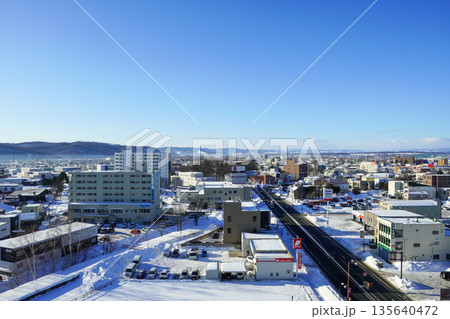 市内某所の高いところから見る北見の市街地 市内某所の高いところから見る北見の市街地 135640472