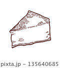 チーズケーキの手書きイラスト 135640685