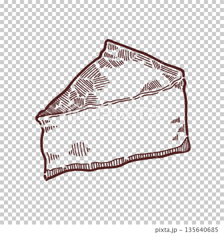 チーズケーキの手書きイラスト チーズケーキの手書きイラスト 135640685