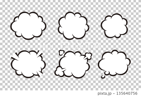 Comic style cloud speech bubble variation set Comic style cloud speech bubble variation set 135640756