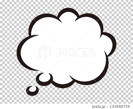 Cloud-shaped thinking bubble graphic material Cloud-shaped thinking bubble graphic material 135640759