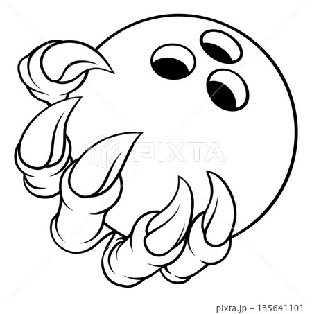 Bowling Ball Claw Cartoon Monster Animal Hand 135641101