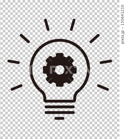 Light bulb and gear icon. Inspiration, innovation and technology illustration. 135641210